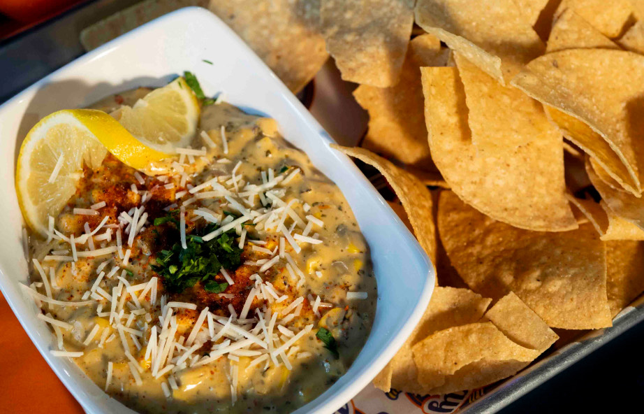 Nachos plated for a photo shoot